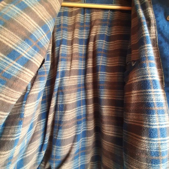 VTG Duke Haband Blue Denim Jacket Men's 3XL Fleece Lined Button Up Jacket - Picture 6 of 10